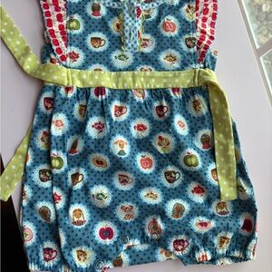 Matilda Jane Blue Romper with Fruit Motif